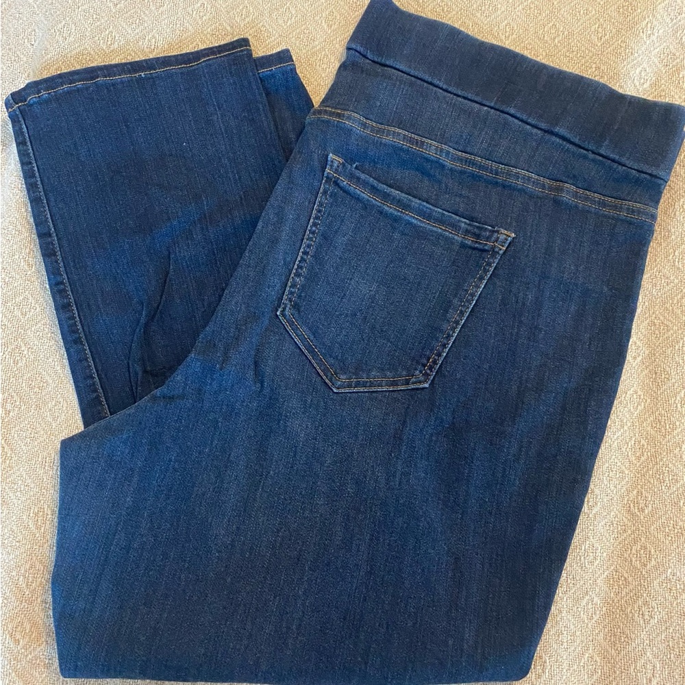 Liverpool Dark Blue Denim Capri Pants